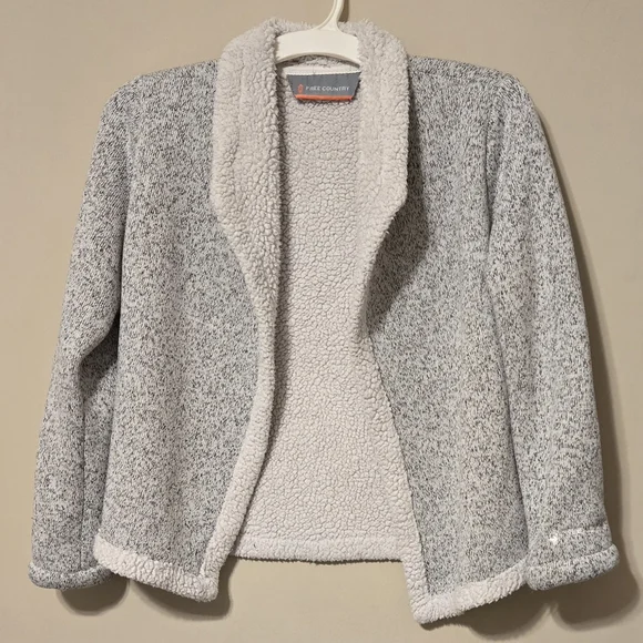 Free Country Jacket Gray Sherpa Womens Sz M - Picture 1 of 6